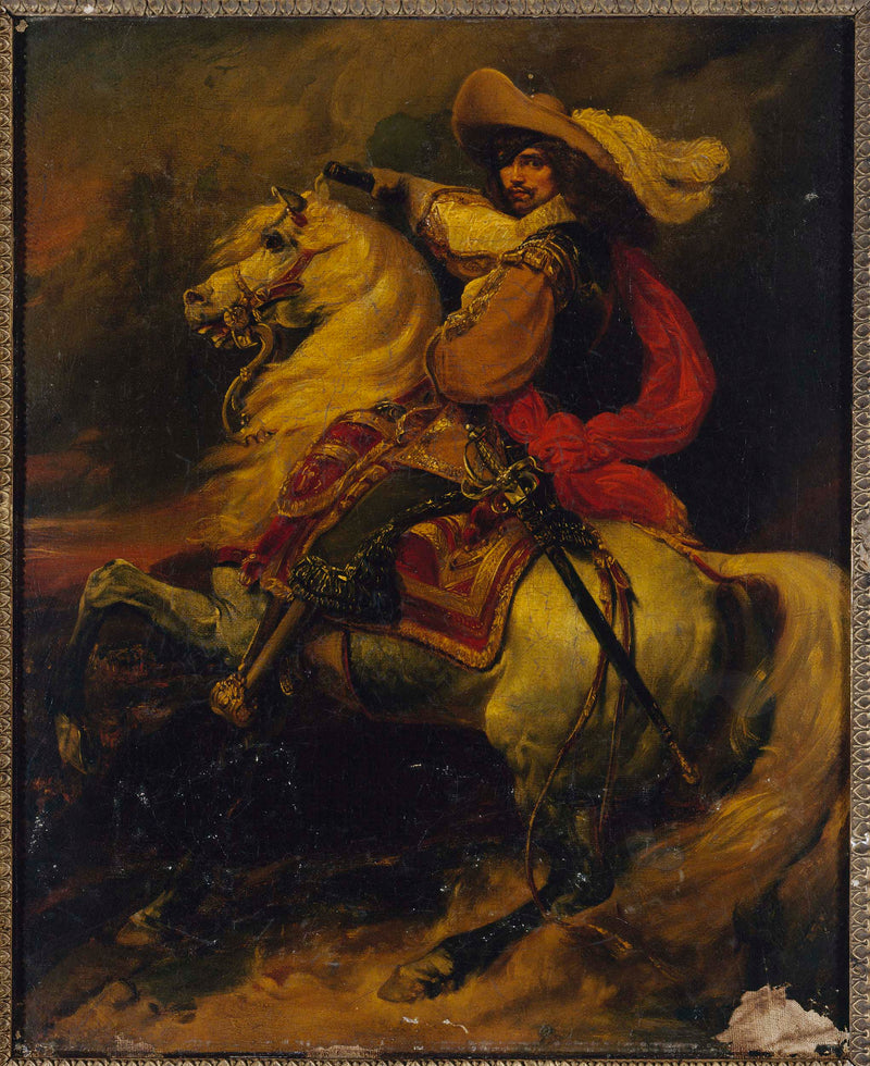 jean-dit-le-romain-alaux-1834-equestrian-portrait-of-josiah-count-rantzau-1609-1650-marshal-of-france-art-print-fine-art-reproduction-wall-art