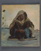 הנרי-ברוקמן -1891-ערבי-יושב-פנים-אמנות-הדפס-אמנות-רפרודוקציה-קיר-אמנות