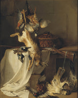 Jean-Baptiste-oudry-1720静物画，带着步枪和野兔，鸟火，艺术打印，精美的艺术复制品，墙壁艺术id-a390a248r