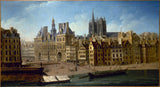 nicolas-jean-baptiste-raguenet-1751-het-stadhuis-en-de-greve-huidige-site-van-het-stadhuis-kunstprint-kunstmatige-reproductie-muurkunst