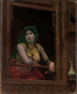 jean-leon-gerome-1887-kvinna-på-en-balkong-konsttryck-finkonst-reproduktion-väggkonst-id-a3asmhkxd