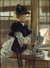 詹姆斯·蒂索-1872-茶藝術印刷品美術複製品牆藝術 id-a3b0188hl