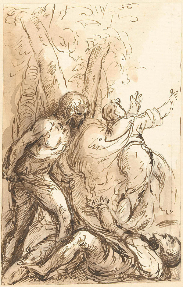 unknown-1600-man-with-sword-attacks-a-reclining-man-while-a-art-print-fine-art-reproduction-wall-art-id-a3bg79cvc