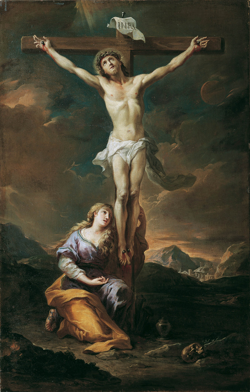 martino-altomonte-1728-crucifix-with-mary-magdalene-art-print-fine-art-reproduction-wall-art-id-a3bmflvoi