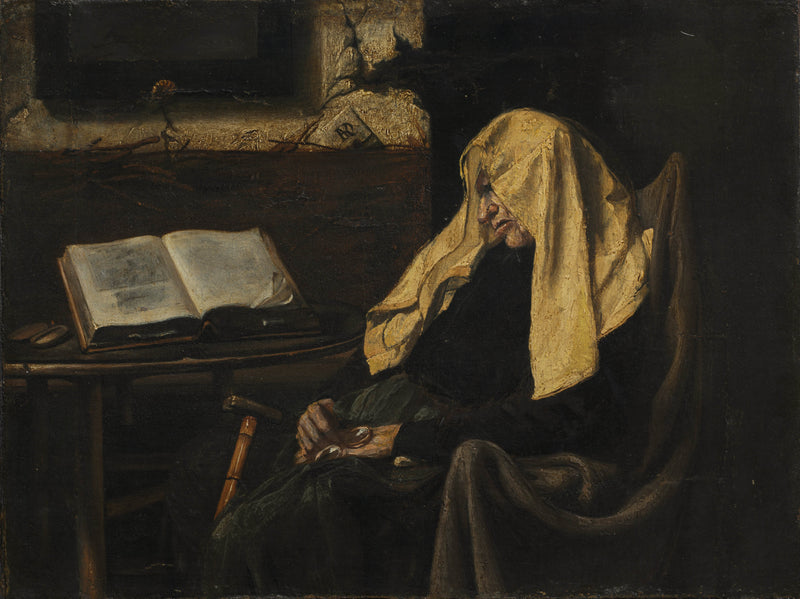unknown-19th-century-old-woman-asleep-art-print-fine-art-reproduction-wall-art-id-a3cx8ppse