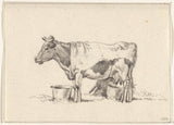 jean-bernard-1823-stojący-wiadro-krowie-mleko-i-stołek-dojenie-sztuka-druk-reprodukcja-dzieł sztuki-wall-art-id-a3d95slp1