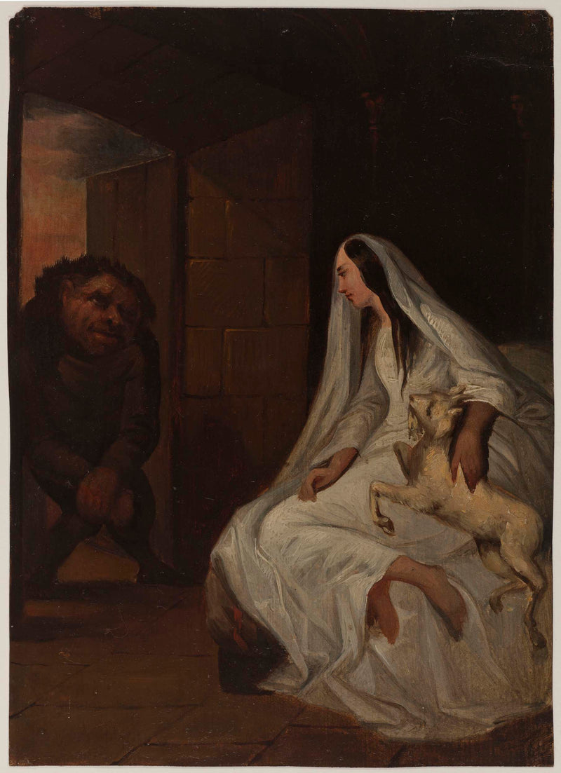 antoine-dit-tony-johannot-johannot-esmeralda-and-quasimodo-art-print-fine-art-reproduction-wall-art