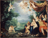 anônimo-1580-o-resto-da-sagrada-família-no-vôo-para-o-egito-impressão-de-arte-de-reprodução-de-belas-artes-arte de parede