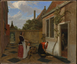 ludolf-de-jongh-1660-场景在一个庭院艺术印刷美术复制墙艺术id-a3fsory4l