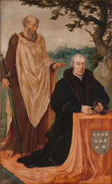 maarten-van-heemskerck-1564-捐贈者馬特利夫-達馬斯的肖像與聖保羅藝術印刷品美術複製品牆藝術 id-a3g79swn3