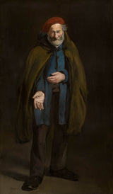 爱德华·马奈1870年，乞be与一件大衣外套哲学家艺术印刷精细艺术复制品墙艺术ID