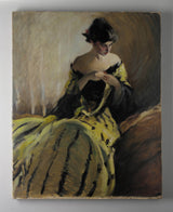 約翰懷特亞歷山大-1906 年-黑綠油畫素描藝術印刷美術複製牆藝術 id-a3l0ntiep 的研究