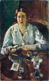 אנטון פייסטאואר -1913-גברת-בלבן-חולצה-אשתו הראשונה של האמן-האמנות-הדפס-אמנות-רבייה-קיר-אמנות-id-a3obh35ha