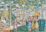 莫里斯·巴西·普伦德加斯特（Maurice-Brazil-prendergast）1916年树上的房子人民艺术印刷精美的艺术复制品墙艺术ID A3ouykaln