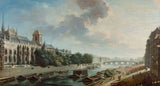 nicolas-jean-baptiste-raguenet-1756-palača-nadbiskupa-na-lijevoj-obali-umjetnost-tisak-likovna-reprodukcija-zidna umjetnost