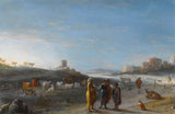 cornelis-van-poelenburch-1620-een-Italiaans-landschap-met-een-niet-geïdentificeerd-onderwerp-uit-kunstdruk-beeldende-kunst-reproductie-muurkunst-id-a3rul31tt