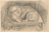 約瑟夫-以色列-1834-椅子上睡覺的狗藝術印刷精美藝術複製品牆藝術 id-a3tz3whd5