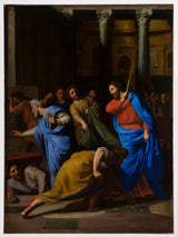 尼古拉斯·科隆貝爾-1682-基督從聖殿藝術印刷品美術複製品牆藝術 id-a3u541y2v 驅逐貨幣兌換商