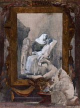 阿尔伯特·保罗·阿尔伯特·贝纳尔迪特·贝斯纳德·阿尔伯特·保罗·阿尔伯特·贝斯纳德1880年素描为镇上第十九区的婚礼室巴黎冬季艺术印刷精美的艺术复制品墙壁艺术