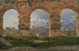 克里斯托弗·威廉·埃克斯伯格-1816-通過體育館第三層西北三座拱門的景觀藝術印刷品美術複製品-牆藝術-id-a3vx2q6bj