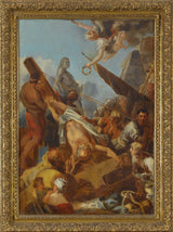 sebastien-bourdon-1643-crucifixion-of-st-peter-sketch-for-the-may-notre-dame-from-1643-art-print-fine-art-reproduce-wall-art