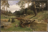 瑞典查爾斯十五世 - 1872 年 - 森林中的小溪藝術印刷品精美藝術複製品牆藝術 id-a3y9inl5n