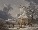 Џорџ-Морланд-1785-зимски пејзаж-со-фигури-уметност-принт-фина-уметност-репродукција-ѕид-арт-id-a3yww8vha