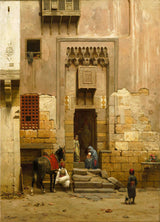 威廉·德法马斯·泰斯塔斯-1868-开罗一所房子的庭院-艺术印刷品-美术复制品-墙艺术-id-a3yyuhtwt