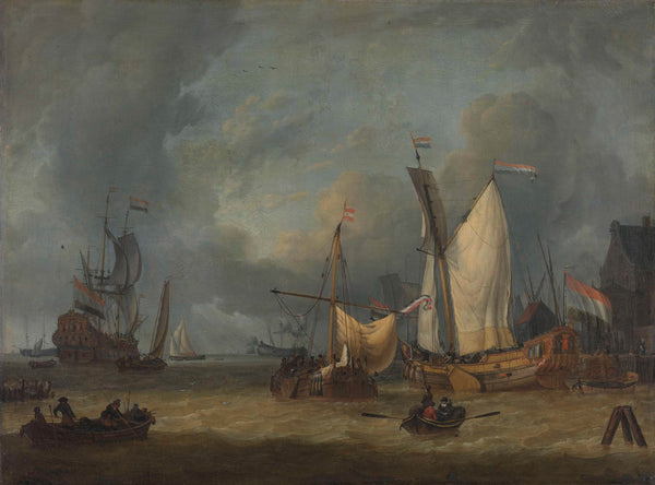 jan-claesz-rietschoof-1675-a-storm-ships-in-the-harbor-in-a-stiff-breeze-art-print-fine-art-reproduction-wall-art-id-a3zb2pem0
