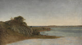 John-Frederick-kensett-1860-widok-w pobliżu-Newport-art-print-reprodukcja-dzieł sztuki-sztuka-ścienna-id-a407mo3up