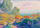 亨利·埃德蒙·克羅斯 - 1896 年 - 海邊的兩個女人 - 地中海藝術印刷品 - 美術複製品 - 牆藝術 - id - a442f3oxi