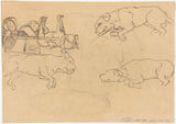 jozef以色列1834研究狗和马的手推车的艺术印刷精美的艺术复制品墙艺术ID a457394h2