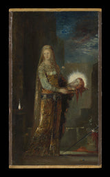 古斯塔夫·莫羅-1876-莎樂美與施洗者約翰的頭藝術印刷品美術複製品牆藝術 ID-a46bc5sn5