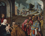 卢卡斯·范·莱登1515的追随者对魔术家的印刷品的崇拜美术印刷精美的艺术复制品墙上的艺术ID a46clhxgp