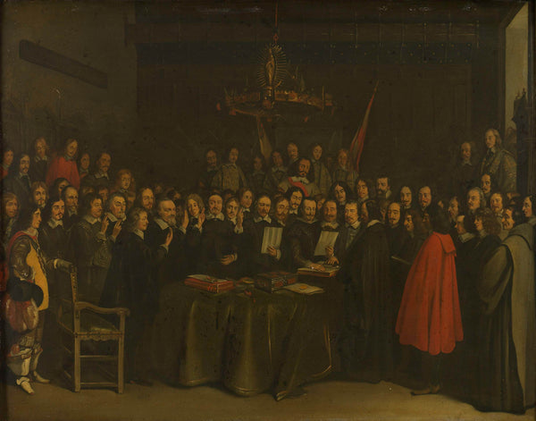 gerard-ter-borch-ii-1648-ratification-of-the-peace-of-munster-between-spain-art-print-fine-art-reproduction-wall-art-id-a474jysdi