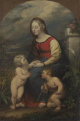 john-trumbull-1801-madonna-és-gyerek-a-keresztelő Szent Jánossal-művészeti nyomat-képzőművészeti-reprodukciós-fali-id-id-a480eyj81