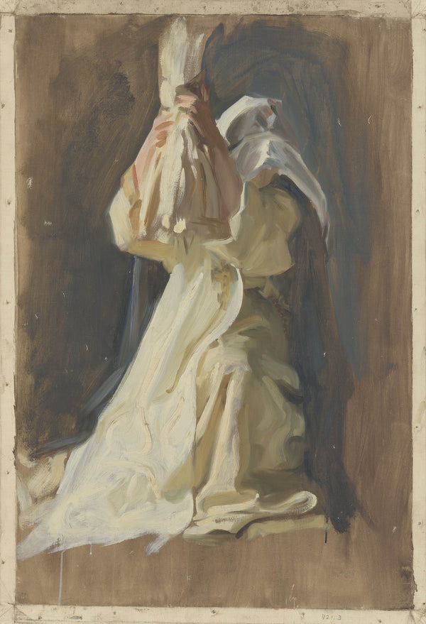 edwin-austin-abbey-1890-figure-study-of-a-nun-for-the-infancy-of-galahad-in-the-quest-and-achievement-of-the-holy-grail-book-delivery-room-boston-public-library-art-print-fine-art-reproduction-wall-art-id-a48f7wnc0