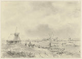 andreas-schelfhout-1797-ainava-ar-divām dzirnavām-un-zirgu pajūgu-art-print-fine-art-reproduction-wall-art-id-a48r6ykr3