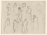 leo-gestel-1891-素描葉藝術印刷品美術複製牆藝術 id-a48t50sxt 上的各種人物研究