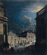 pierre-antoine-demachy-1765-place-du-palais-royal-in-the-maanlicht-art-print-fine-art-reproductie-muurkunst