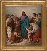 查爾斯-亨利-希萊爾-米歇爾-1873-聖母瑪托-基督-兒童藝術-印刷-美術-複製品-牆壁藝術的素描