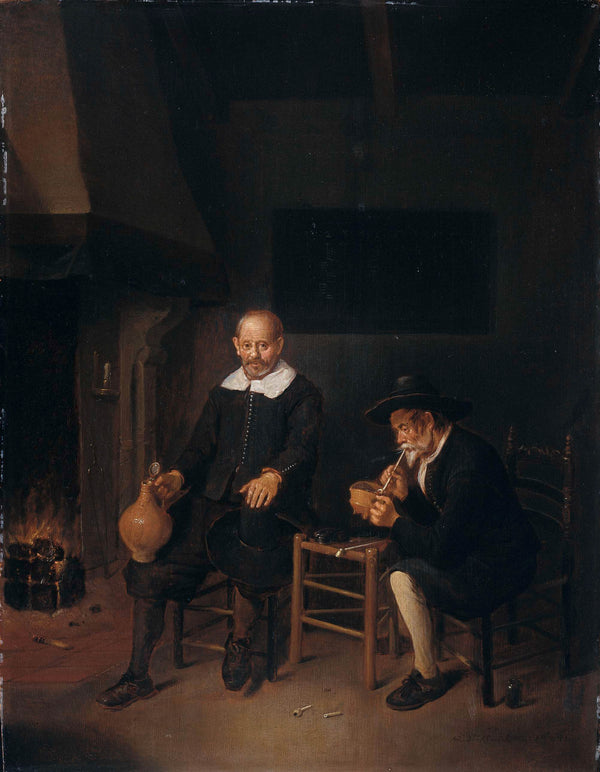 quiringh-gerritsz-van-brekelenkam-1664-interior-with-two-men-by-the-fireside-art-print-fine-art-reproduction-wall-art-id-a4bi17ivu