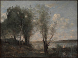 卡米尔·柯罗（Camille Corot）1865年，船夫们在芦苇艺术印刷精美的艺术复制品墙上艺术ID A4Chsdoyo