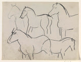 leo-gestel-1891-skissblad-studier-av-hästar-konsttryck-finkonst-reproduktion-väggkonst-id-a4cxnns6w