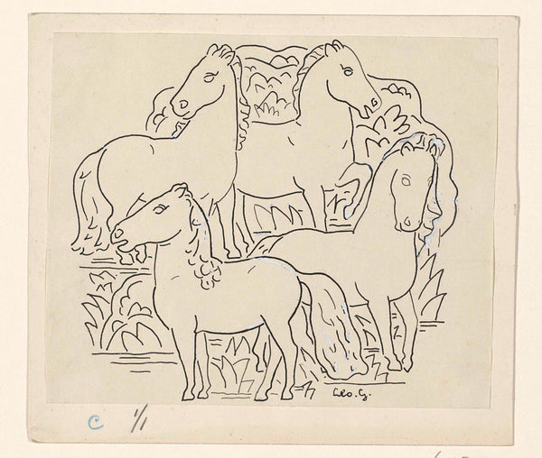 leo-gestel-1891-four-horses-art-print-fine-art-reproduction-wall-art-id-a4e64owg0