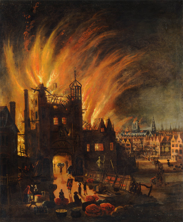 anonymous-1670-the-great-fire-of-london-with-ludgate-and-old-st-pauls-art-print-fine-art-reproduction-wall-art-id-a4enqd16h