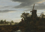 jacob-van-ruisdael-1646-landskab-med-en-vindmølle-kunsttryk-fin-kunst-reproduktion-vægkunst-id-a4f4mgkk7