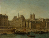 Jean-Baptiste-atelier-de-raguenet-1750-市政厅和格雷夫当前市政厅艺术印刷品美术复制品墙壁艺术