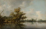 salomon-van-ruysdael-1633-rivieroever-met-oude-bomen-kunstprint-beeldende-kunst-reproductie-muurkunst-id-a4ftcnvem