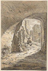 jacques-kuyper-1782-artist-sketching-in-the-ruins-of-brederode-art-print-fine-art-reproduction-wall-art-id-a4gaivodf